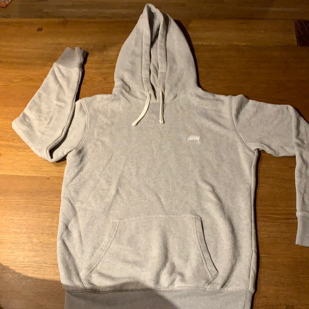 STUSSY HEATHER GRAY HOODIE MENS S
